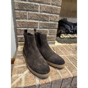 Nordstrom Lockhart Mini Lug Men's Chelsea Boots Size 10.5 M Suede Dark Brown 406